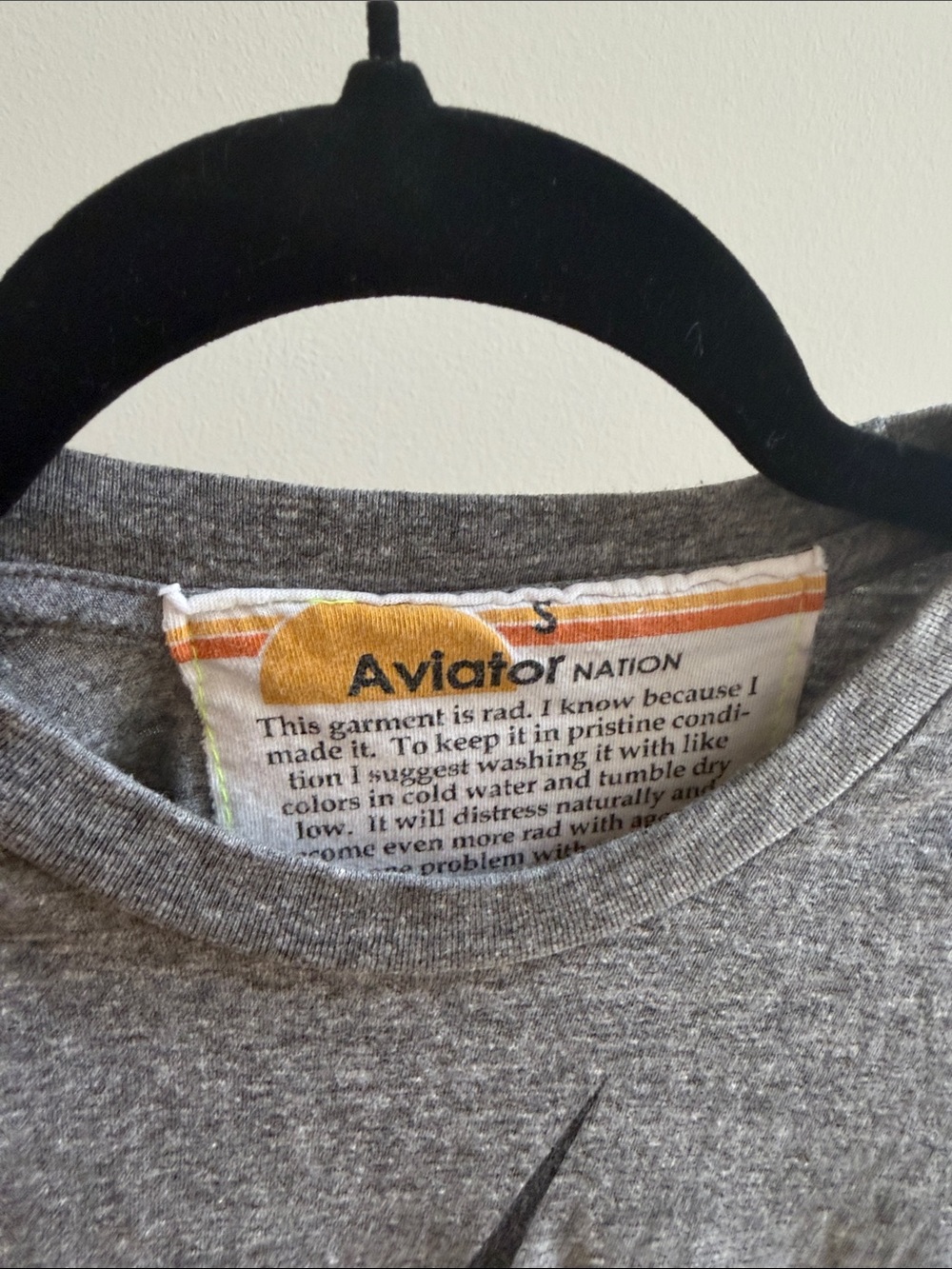 Aviator Nation Kids Gray Tee with Black Lightning Bolt and Rainbow Accent - Picture 2 of 4